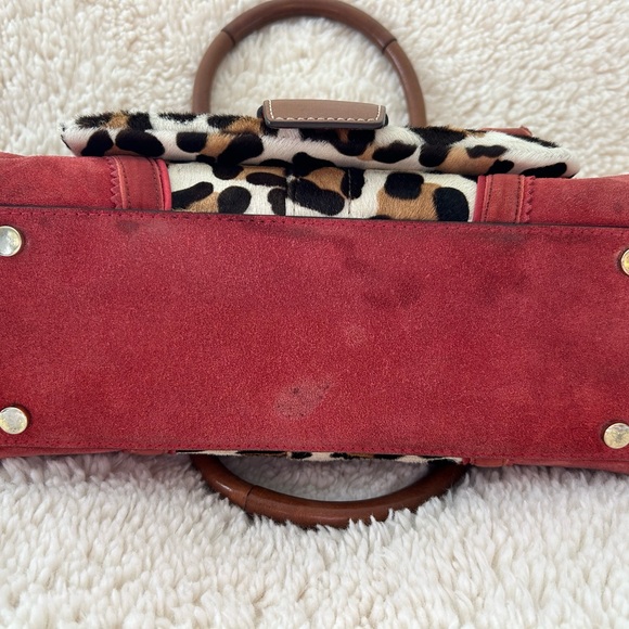 COACH VERY RARE VINTAGE Ocelot Calf Hair Leopard Print Satchel - Picture 6 of 8